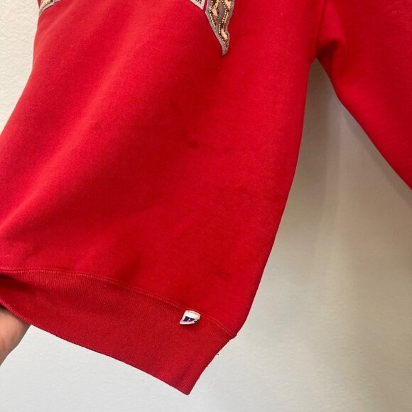 VTG Russell Athletic Nebraska Huskers Red Crewneck Pullover Sweatshirt Large - Picture 6 of 8